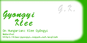 gyongyi klee business card